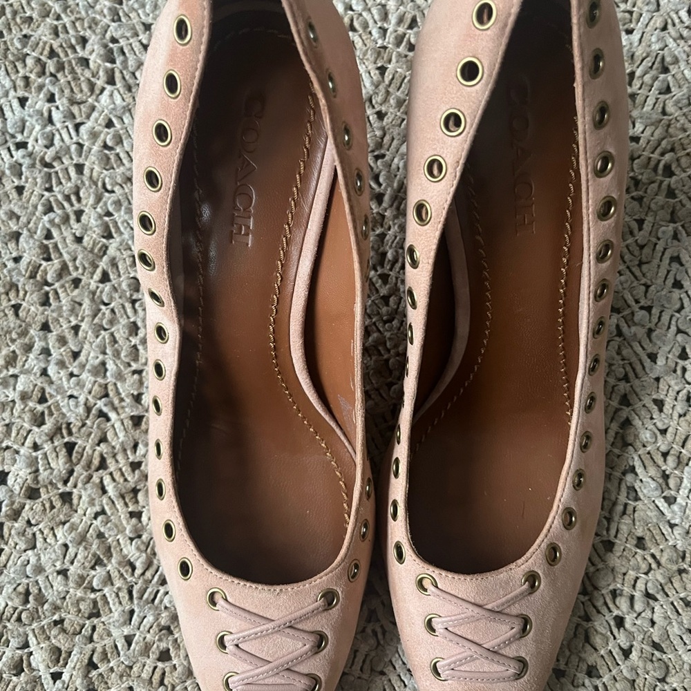 Coach Pink Heels with Elegant Perforations